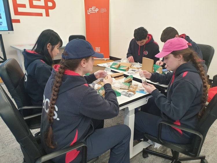 Students at a STEM workshop